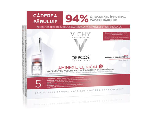 VICHY Dercos Aminexil Clinical Femei 5ml x 21 fiole, Solutie, 21buc-0 VICHY Dercos Aminexil Clinical Femei 5ml x 21 fiole, Solutie, 21buc-0
