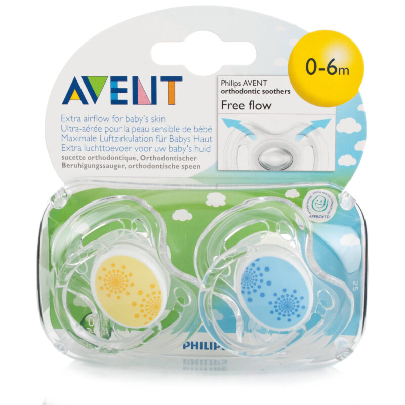 Avent Suzete 0-6 Luni Free Flow Contemporane 0%BPA, Suzete, 2buc-0