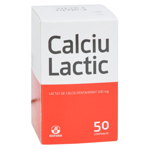 Calciu Lactic 500mg Comprimate, Comprimate, 50 buc-0