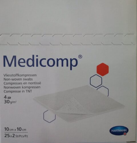 Medicomp Comprese Netesute Sterile 4 Straturi 10 x 10cm, Comprese Sterile, 50buc-0