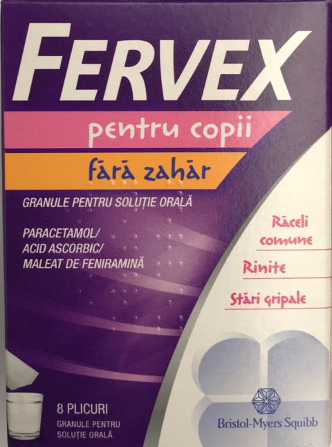 Fervex Pentru Copii Fara Zahar Pulbere, Plicuri, 8buc-0 Fervex Pentru Copii Fara Zahar Pulbere, Plicuri, 8buc-0