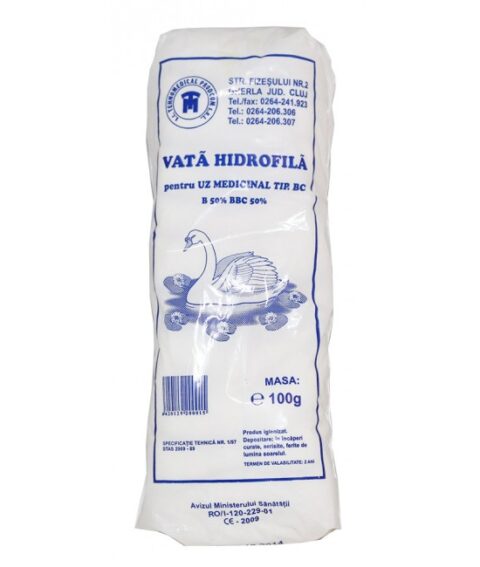 Vata Hidrofila, Vata, 100g-0 Vata Hidrofila, Vata, 100g-0