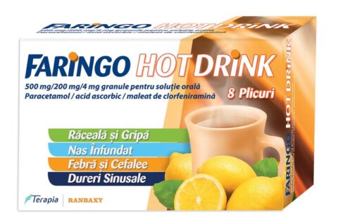 Faringo Hot Drink Granule pentru Soluţie Orală, Plicuri , 8 buc -0