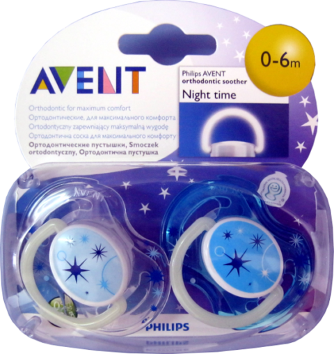 AVENT Suzete 0-6 Luni Pentru Noapte 0%BPA, Suzete, 2buc-0