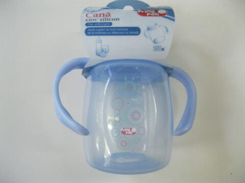 Primii Pasi Cana Biberon Trecere Canuta Cioc Silicon 4+L fara BPA, Cana 250ml, 1buc-0