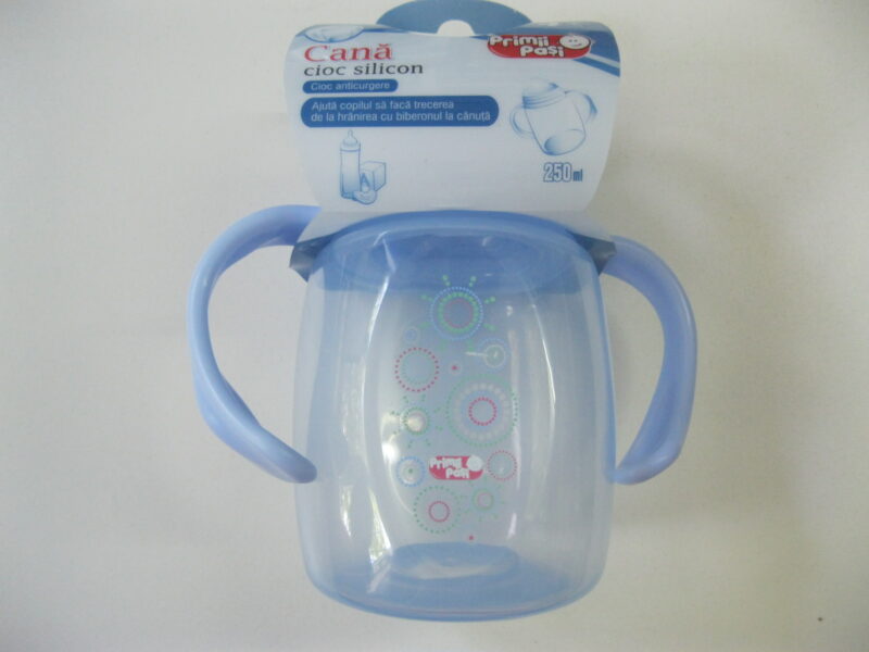 Primii Pasi Cana Biberon Trecere Canuta Cioc Silicon 4+L fara BPA, Cana 250ml, 1buc-0