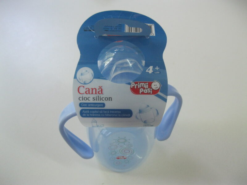Primii Pasi Cana Biberon Trecere Canuta Cioc Silicon 4+L fara BPA, Cana 250ml, 1buc-3727