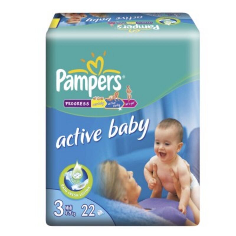 Pampers 3 Active Baby 4-9 kg, Scutece, 22 buc-0