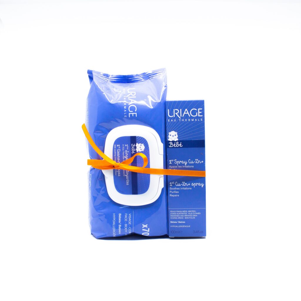Uriage Bebe CU-ZN+ Spray Bebe, Spray, 100 ml + Uriage Servetele Umede 70buc CADOU-0