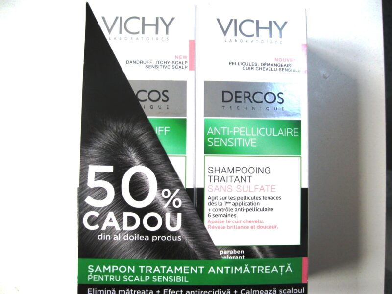 VICHY Pachet 2 X Dercos Sampon Antimatreata Scalp Sensibil, Sampon, 2 x 200ml-0