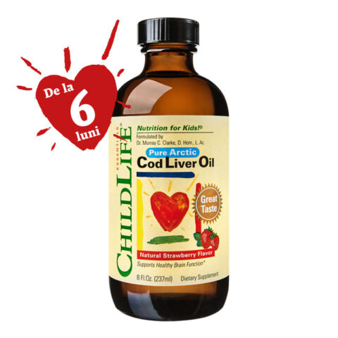 Secom Cod Liver Oil Sirop Cu Gust De Capsuni, Sirop, 237ml-0 Secom Cod Liver Oil Sirop Cu Gust De Capsuni, Sirop, 237ml-0