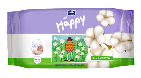 Happy Servetele Umede Silk & Cotton, Servetele, 64buc-0