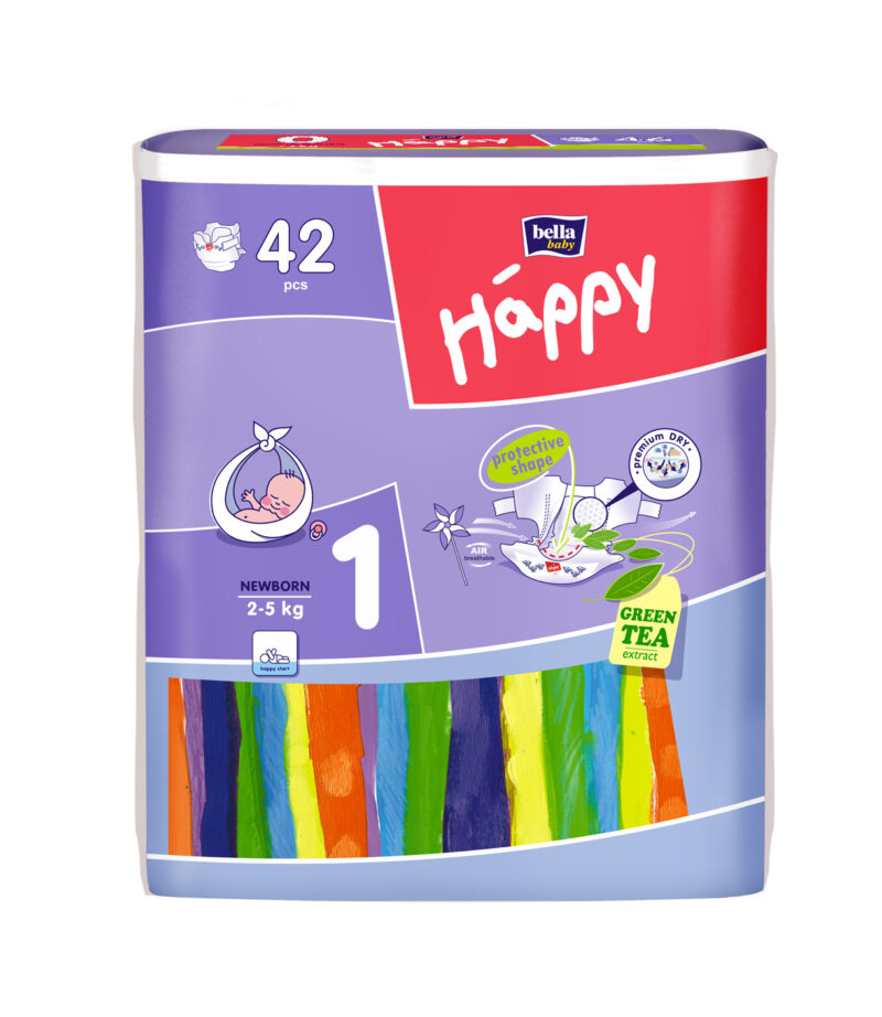 Happy 1 Scutece Newborn, 2-5 kg, Scutece, 42buc-0