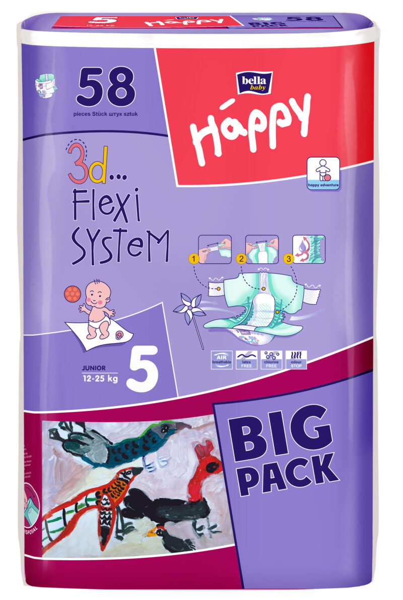 Happy 5 Scutece Junior 12-25kg, Scutece, 58buc-0