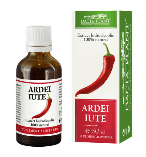 Dacia Plant Tinctura De Ardei Iute, Tinctura, 50ml-0 Dacia Plant Tinctura De Ardei Iute, Tinctura, 50ml-0