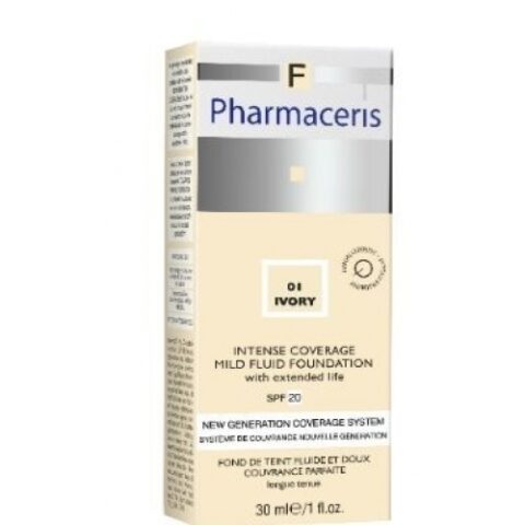 Pharmaceris F Fond De Ten Fluid SPF 20+, 01 Ivory, Fond De Ten, 30ml-0