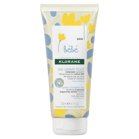 Klorane Bebe Gel de Dus Spumant cu Extract de Galbenele pentru Corp si Par, Gel de Dus, 200 ml-0