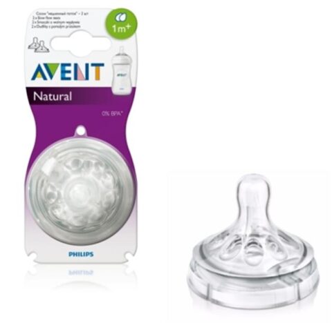 Avent Tetina NATURAL 2 Orificii 1+ Luni, Tetine 2 buc-0