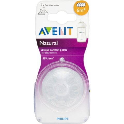 Avent Tetina NATURAL 4 Orificii 6+ Luni, Tetine 2 buc-0