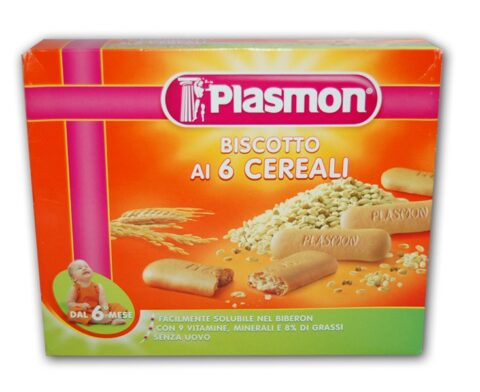 Plasmon Biscuiti Cu 6 Cereale 6+Luni, Biscuiti, 300gr-0 Plasmon Biscuiti Cu 6 Cereale 6+Luni, Biscuiti, 300gr-0