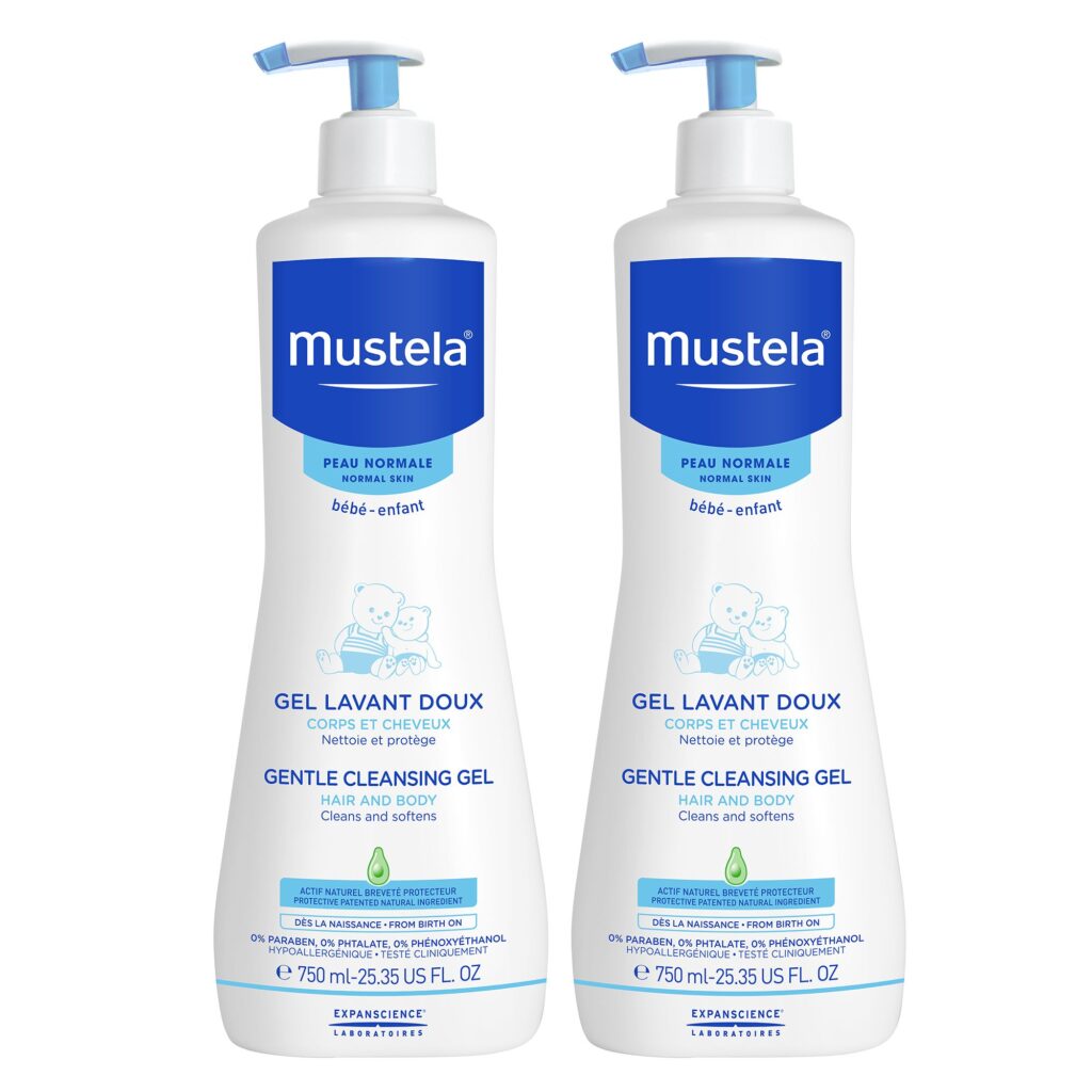Pachet 2X Mustela Dermo Cleansing Gel Spumant fara Sapun pentru Par si Corp, Gel Spumant, 750 ml-0