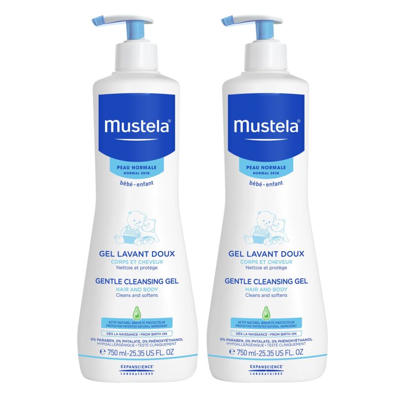 Pachet 2X Mustela Dermo Cleansing Gel Spumant fara Sapun pentru Par si Corp, Gel Spumant, 750 ml-0