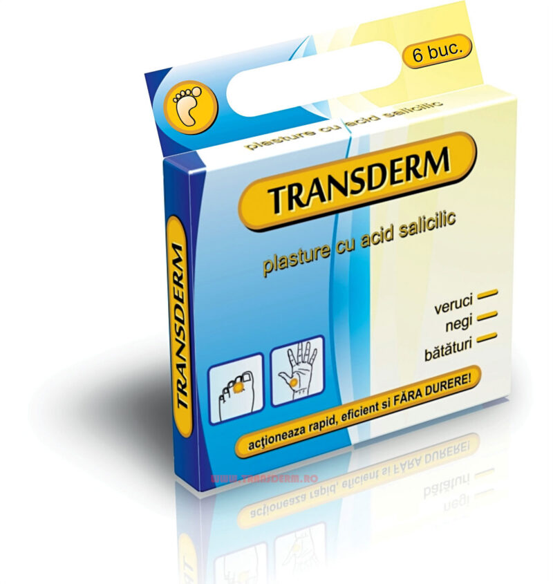 Transderm Plasturi Cu Acid Salicilic Si Fenol Impotriva Verucilor, 6buc-0