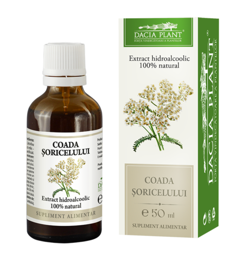 Dacia Plant Tinctura De Coada Soricelului, Tinctura, 50ml -0 Dacia Plant Tinctura De Coada Soricelului, Tinctura, 50ml -0