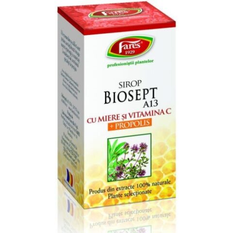 Fares Biosept Sirop Cu Miere Si Vitamina C + Propolis, Sirop, 100ml-0 Fares Biosept Sirop Cu Miere Si Vitamina C + Propolis, Sirop, 100ml-0