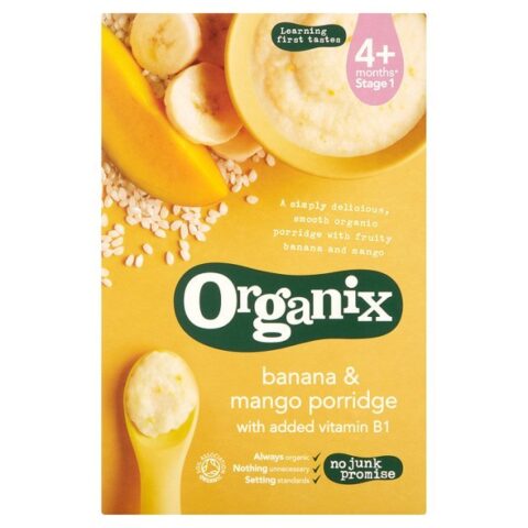 Organix Cereale Ecologice 4+Luni Cu Orez Porumb Banane Si Mango, Cereale, 120gr-0 Organix Cereale Ecologice 4+Luni Cu Orez Porumb Banane Si Mango, Cereale, 120gr-0