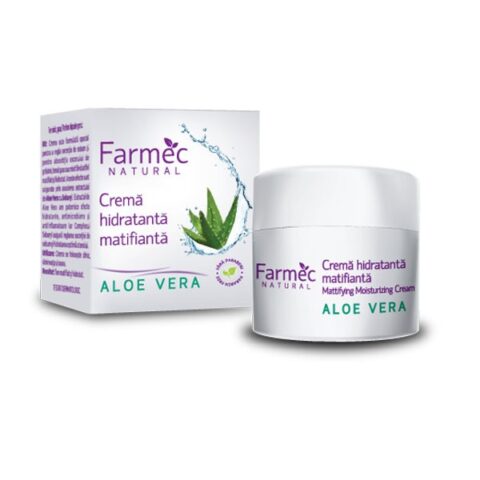 Farmec Natural Crema Hidratanta Matifianta Cu Aloe Vera, Crema, 50ml-0