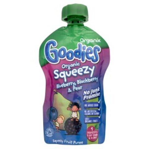 Organix Goodies Squeezy Piure De Afine, Coacaze Negre Si Pere 12+ Luni, Piure,100gr-0 Organix Goodies Squeezy Piure De Afine, Coacaze Negre Si Pere 12+ Luni, Piure,100gr-0