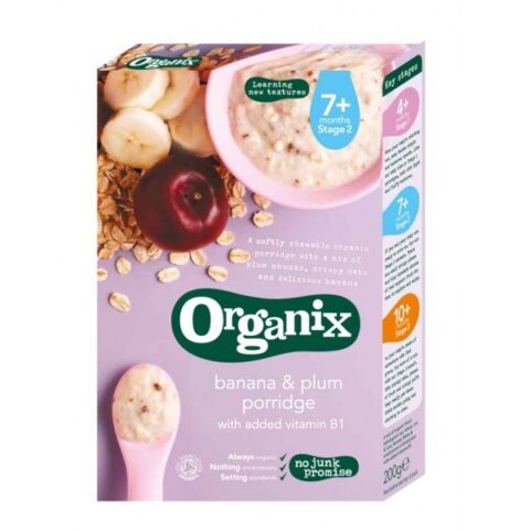 Organix Cereale Ecologice 7+Luni Cu Ovaz Orez Banane Si Prune, Cereale, 200gr-0 Organix Cereale Ecologice 7+Luni Cu Ovaz Orez Banane Si Prune, Cereale, 200gr-0
