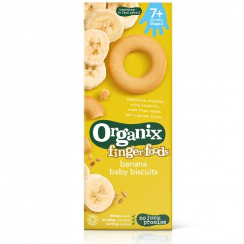 Organix Finger Foods Biscuiti ECO Cu Banane 7+ Luni, Biscuiti, 54g-0