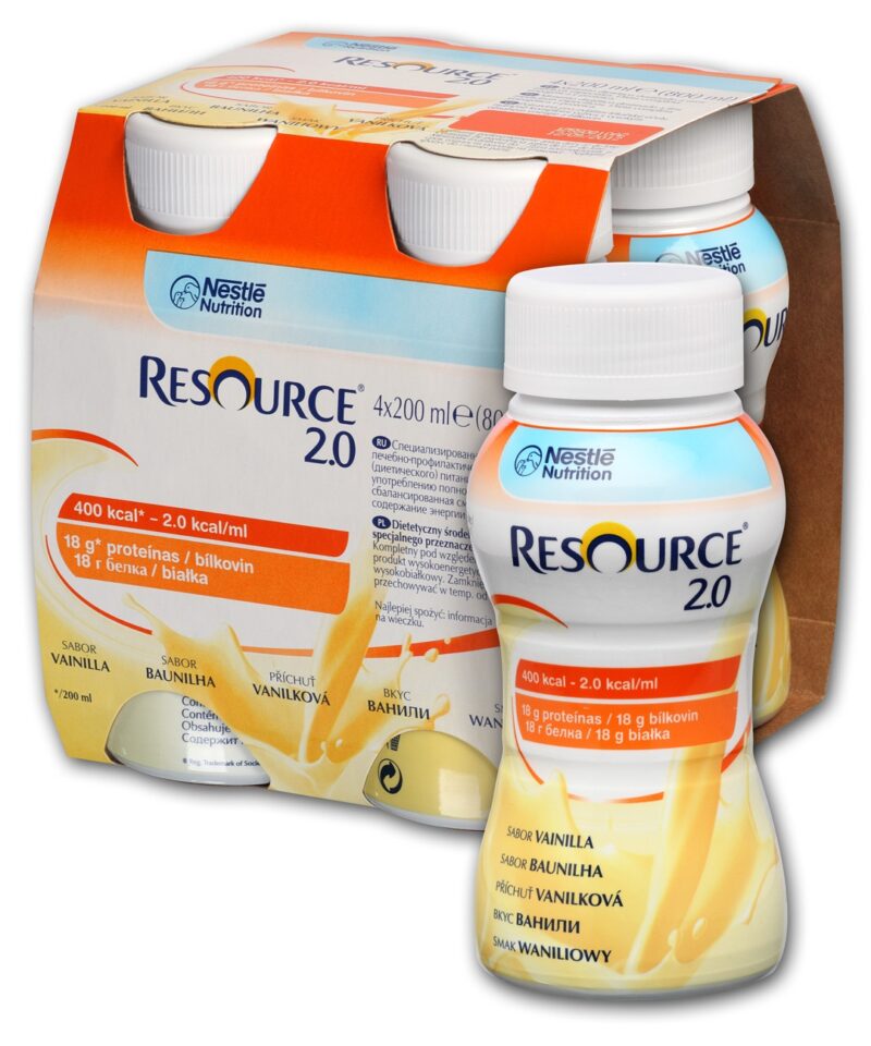 NESTLE Resource 2.0 Vanilla x 200ml, Lapte, 4 x 200ml-0