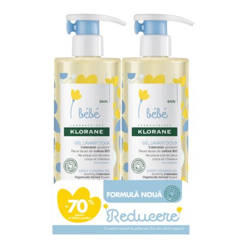 Klorane Bebe Gel de Dus Extract de Galbenele pentru Corp si Par 500ml + 70% Reducere la al doilea Produs-0