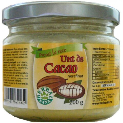 Unt de cacao crud, Unt, 200 gr-0