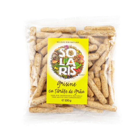 Solaris Grisine Din Faina Integrala Si Tarate De Grau, Grisine, 100gr-0 Solaris Grisine Din Faina Integrala Si Tarate De Grau, Grisine, 100gr-0