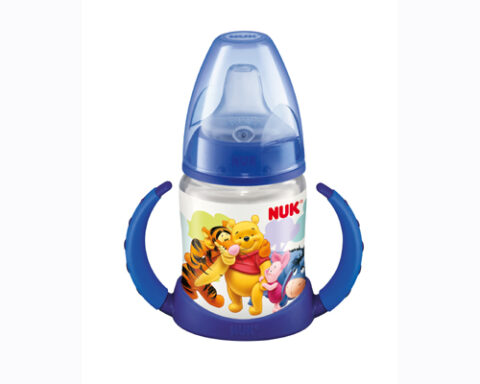 NUK Bib PP 150 ml DISNEY Cu 2 Toarte Si Adaptor Din Silicon (Peste 6 Luni), Biberon cu tetina, 1 buc-0 NUK Bib PP 150 ml DISNEY Cu 2 Toarte Si Adaptor Din Silicon (Peste 6 Luni), Biberon cu tetina, 1 buc-0