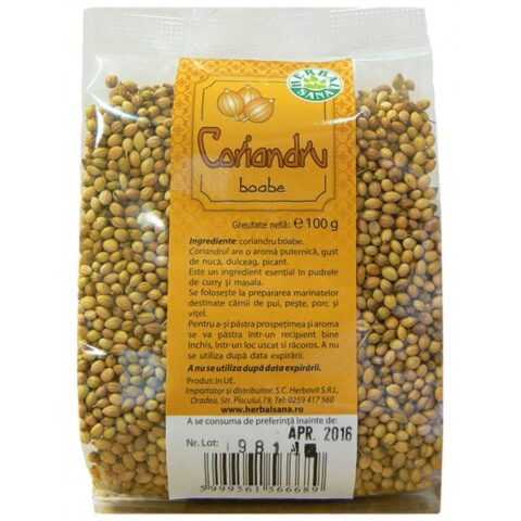 Condiment Coriandru Boabe Herbavit , Condiment, 75gr-0