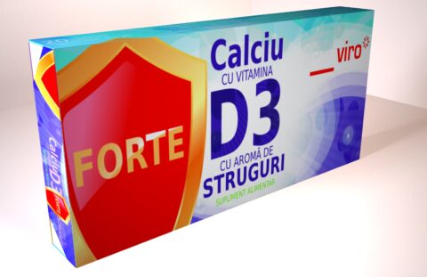 SunViro Calciu Forte Cu Vitamina D3 Comprimate Cu Aroma De Struguri, Comprimate Masticabile, 20buc -0