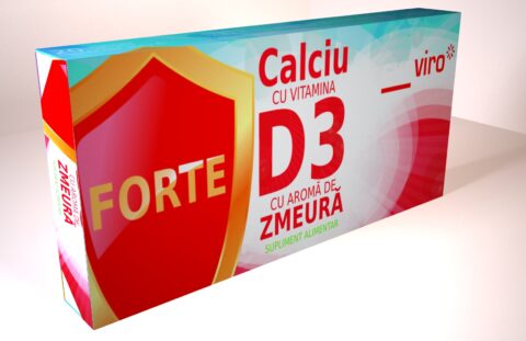 SunViro Calciu Forte Cu Vitamina D3 Comprimate Cu Aroma De Zmeura, Comprimate Masticabile, 20buc -0