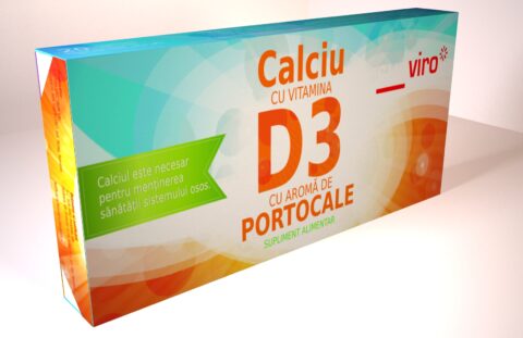 SunViro Calciu Cu Vitamina D3 Comprimate Cu Aroma De Portocale, Comprimate Masticabile, 20buc -0