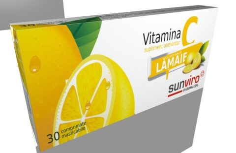 SunViro Vitamina C Cu Aroma De Lamaie Comprimate, Comprimate, 30 buc -0