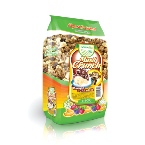 Sano Vita Musli Crunch Banane Si Ciocolata, Musli, 500gr-0