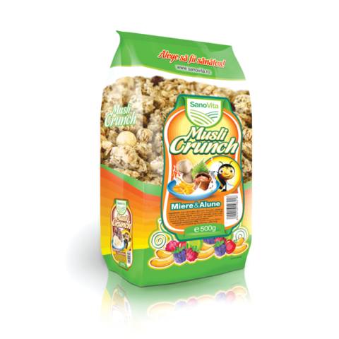 Sano Vita Musli Crunch Miere Si Alune, Musli, 500gr-0