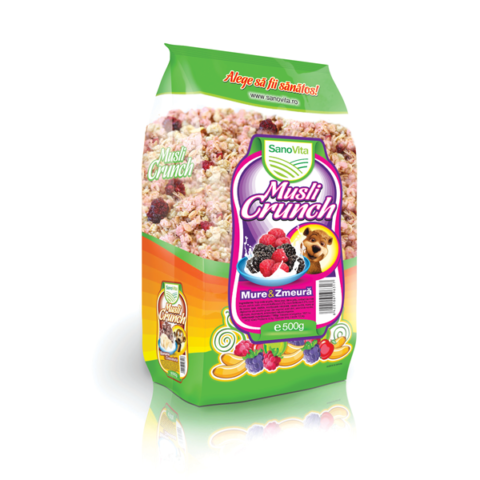 Sano Vita Musli Crunch Mure Si Zmeura, Musli, 500gr-0
