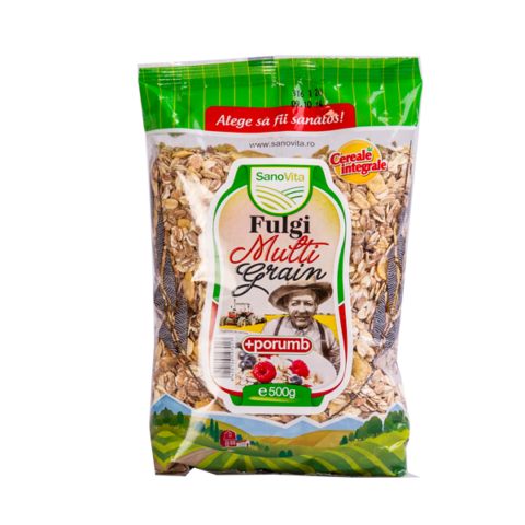 Sano Vita Fulgi De Cereale Si Porumb, Fulgi, 500gr -0 Sano Vita Fulgi De Cereale Si Porumb, Fulgi, 500gr -0