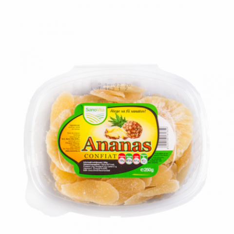 Sano Vita Ananas Confiat, Fructe, 250gr-0
