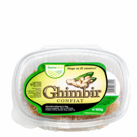 Sano Vita Ghimbir Confiat, Ghimbir, 100gr-0 Sano Vita Ghimbir Confiat, Ghimbir, 100gr-0